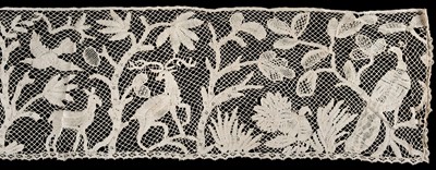 Lot 315 - Figurative Lace. A length from a bed hanging, North Italian or Austrian, circa 1750