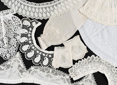 Lot 347 - Whitework. A collection of whitework items, and other embroidered & lace items, 18th-20th century