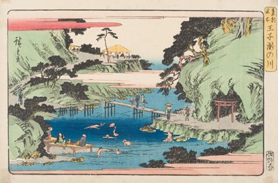 Lot 124 - Hiroshige (Utagawa, 歌川 広重, 1797-1858). Takinogawa at Oji..., 1839/42