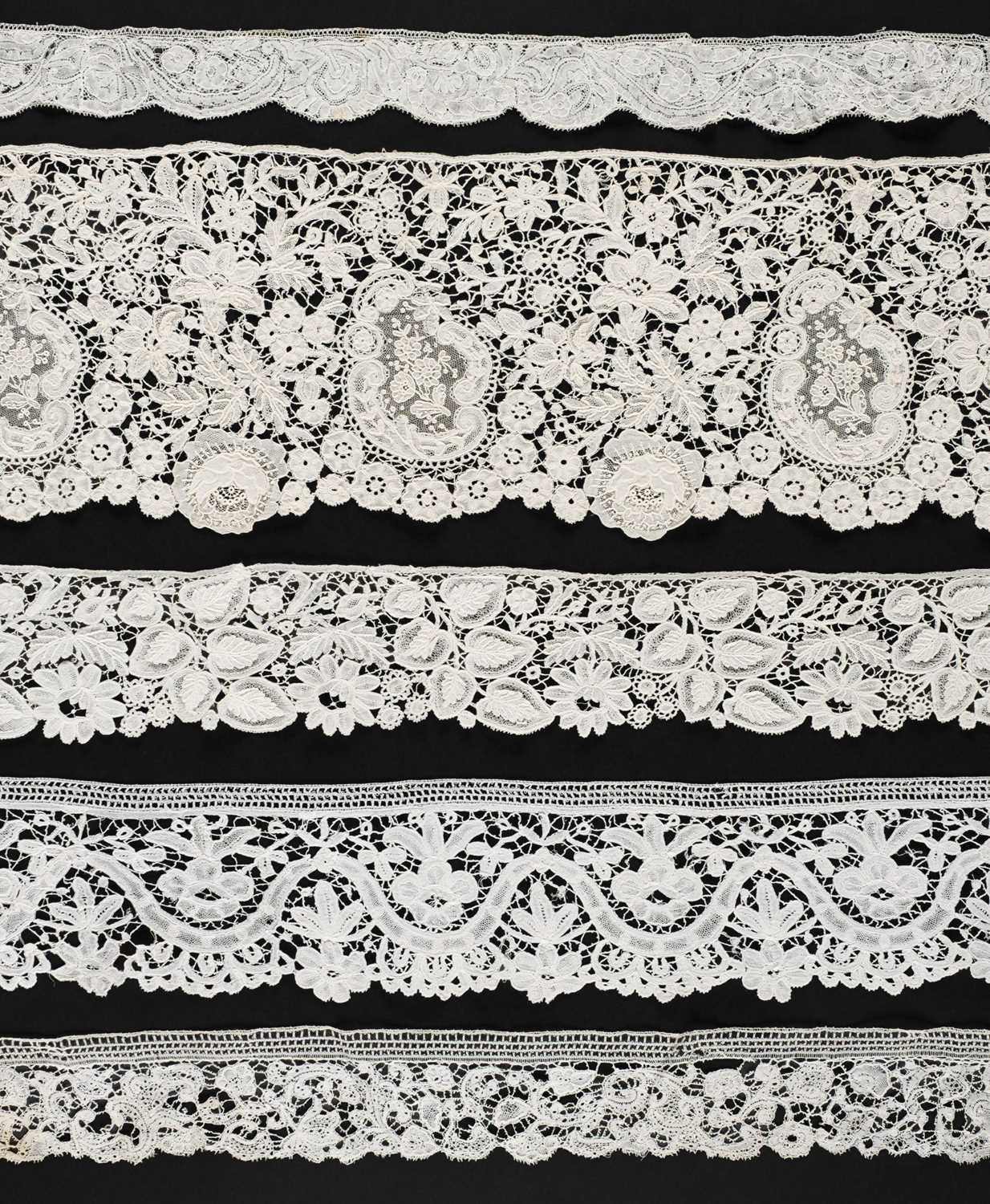 Lot 306 - Brussels. A bobbin and Point de Gaze length, circa 1880, and other Brussels lace