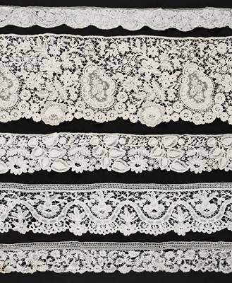 Lot 306 - Brussels. A bobbin and Point de Gaze length, circa 1880, and other Brussels lace