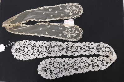 Lot 306 - Brussels. A bobbin and Point de Gaze length, circa 1880, and other Brussels lace