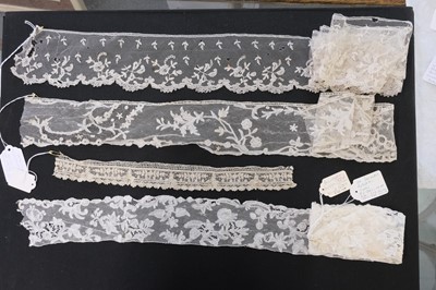 Lot 306 - Brussels. A bobbin and Point de Gaze length, circa 1880, and other Brussels lace