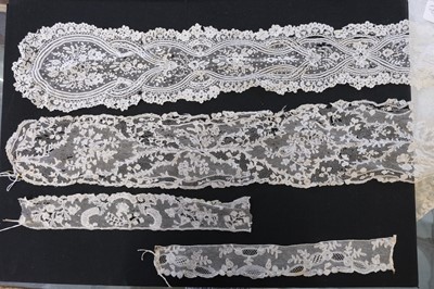 Lot 306 - Brussels. A bobbin and Point de Gaze length, circa 1880, and other Brussels lace