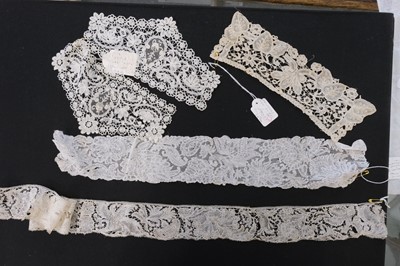 Lot 306 - Brussels. A bobbin and Point de Gaze length, circa 1880, and other Brussels lace