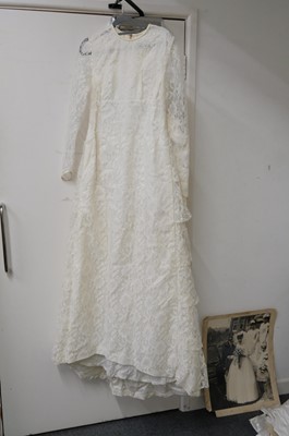Lot 267 - Clothing. A 1940s wedding dress, & other wedding dresses and paraphernalia