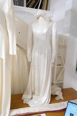 Lot 267 - Clothing. A 1940s wedding dress, & other wedding dresses and paraphernalia