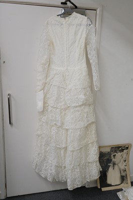 Lot 267 - Clothing. A 1940s wedding dress, & other wedding dresses and paraphernalia
