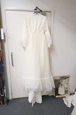 Lot 267 - Clothing. A 1940s wedding dress, & other wedding dresses and paraphernalia
