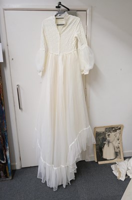 Lot 267 - Clothing. A 1940s wedding dress, & other wedding dresses and paraphernalia