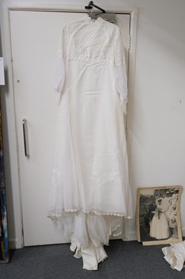 Lot 267 - Clothing. A 1940s wedding dress, & other wedding dresses and paraphernalia