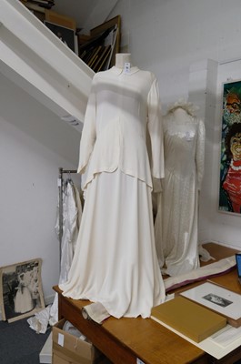 Lot 267 - Clothing. A 1940s wedding dress, & other wedding dresses and paraphernalia