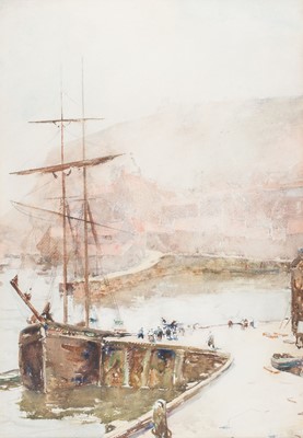 Lot 106 - Terris (John, 1865-1914). Whitby Harbour watercolour