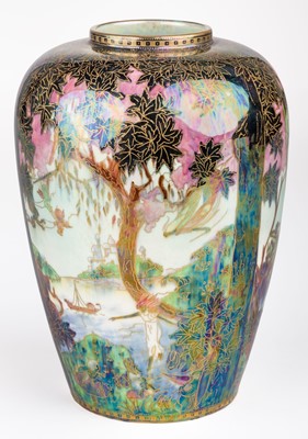 Lot 382 - Fairyland lustre. A Wedgwood Fairyland lustre shoulder vase, circa 1920