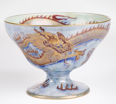 Lot 379 - Fairyland lustre. A Wedgwood Fairlyland lustre pedestal bowl, circa 1920