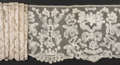 Lot 310 - Continental. A large flounce of unused Flemish or Milanese lace, circa 1880s