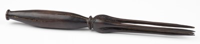 Lot 461 - Cannibal fork. A Fijian hardwood cannibal fork, late 19th century