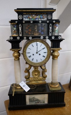 Lot 453 - Clock. A German Bierdermeier musical mantel clock, circa 1850