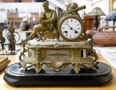 Lot 451 - Clock. A German Biedermeier mantel clock by Karl Hoffer, Obendorf, circa 1850
