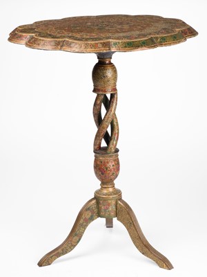Lot 489 - Table. A Kashmir lacquered occasional table, 19th century