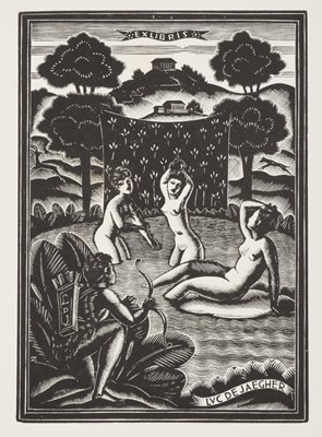 Lot 424 - Zetti (Itallo, 1913-1978). A collection of 73 ex-libris by Itallo Zetti