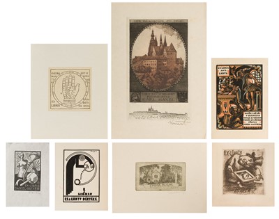 Lot 380 - European Bookplates. Collection of approximately 200 bookplates, late 19th-20th century