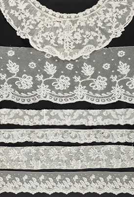 Lot 343 - Valenciennes. A flounce of lace, France, 3rd quarter 19th century, & other Valenciennes lace