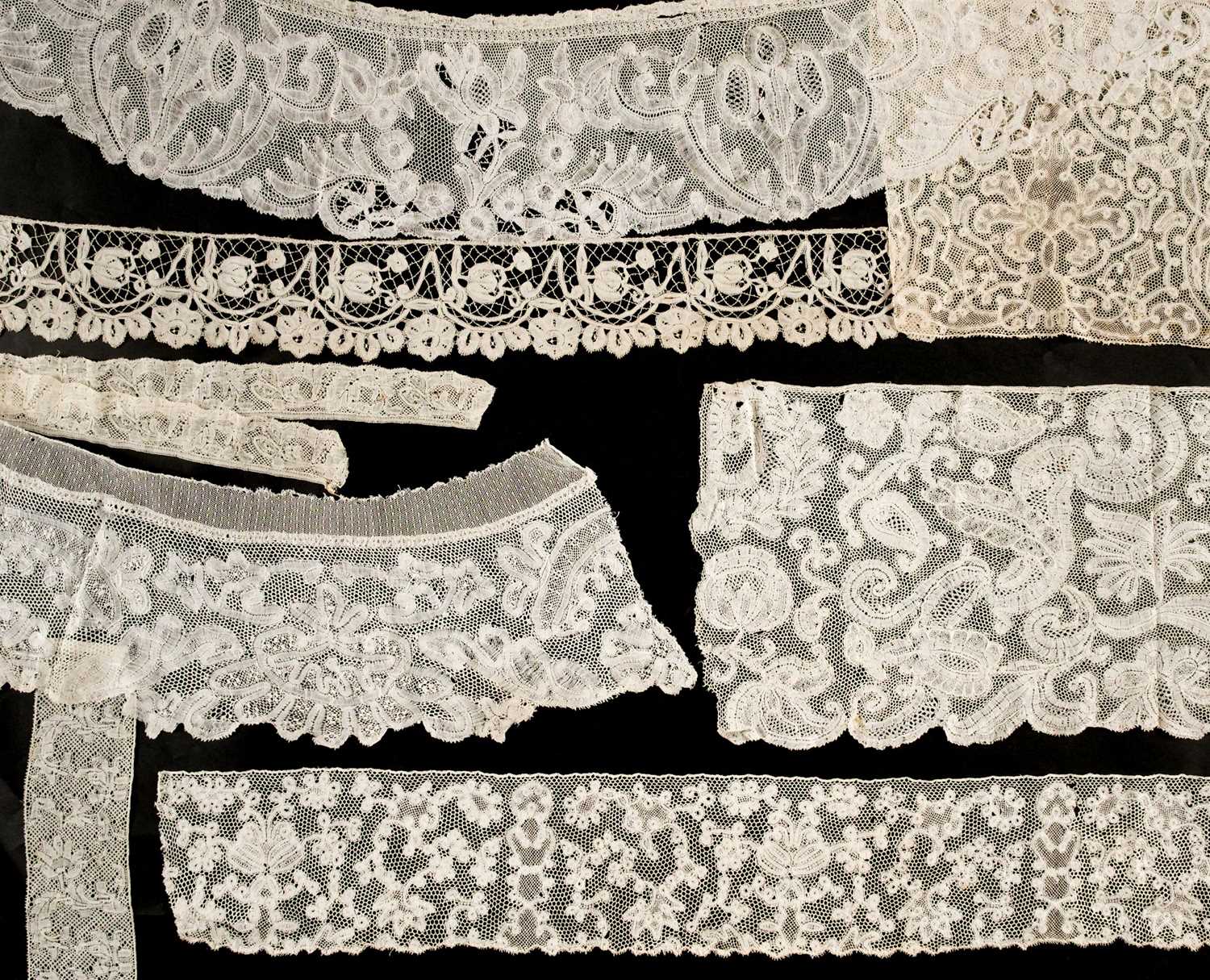 Lot 303 - Brabant. A flounce of bobbin lace, Belgium, circa 1750, & other 18th & 19th century Belgium lace