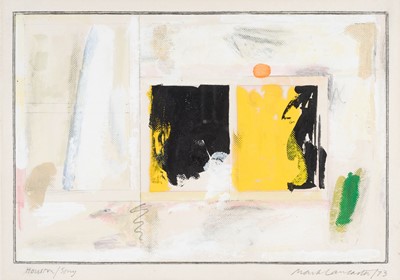 Lot 215 - Lancaster (Mark, 1938-2021). Houston/Sony, 1973, aquatec and pencil on card
