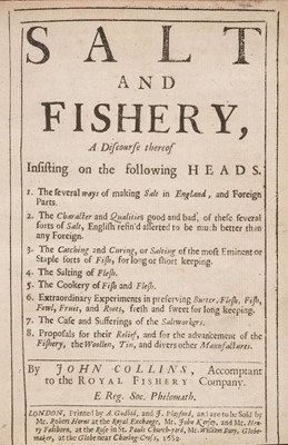 Lot 208 - Collins (John). Salt and Fishery, 1st edition, 1682