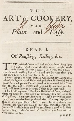 Lot 228 - Glasse (Hannah). The Art of Cookery, made Plain and Easy..., 4th edition, 1751
