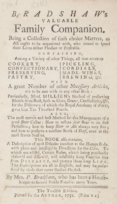 Lot 229 - Bradshaw (Penelope). Bradshaw's Valuable Family Companion, 12th edition, 1752