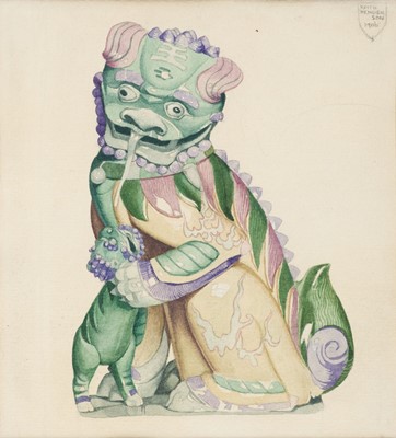 Lot 177 - Henderson (Keith, 1883-1982). Guardian Lion, 1906, watercolour