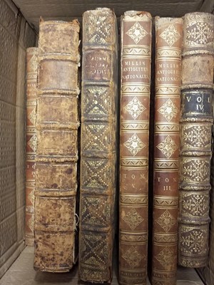 Lot 342 - Shelf furniture. Assortment of sawn through antiquarian bindings, 17th-19th c.