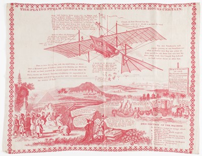 Lot 288 - Handkerchief. The Flying Steam Company, To China in Twenty-Four Hours Certain, circa 1843
