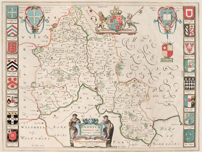 Lot 494 - Oxfordshire. Blaeu (Johannes), Oxonium Comitatus vulgo Oxford Shire, Amsterdam, circa 1646
