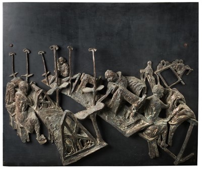 Lot 165 - Koenig (Ghisha, 1921-1993). Workers at Singer Sewing Machines, 1954, bronze