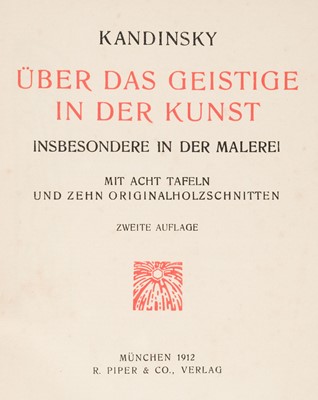Lot 166 - Kandinsky (Wassily). Uber das Geistige in der Kunst..., 1912