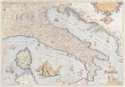 Lot 468 - Italy. Ortelius (Abraham), Italiae Novissima Descriptio Auctore Jacobo Castaldo..., [1570 - 73]
