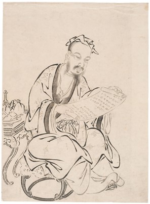 Lot 79 - Japanese School. Hua Tuo, circa 1830-50, ink and wash on Japan paper