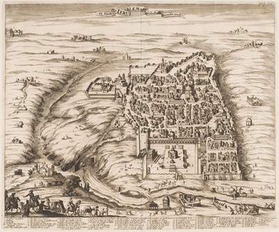 Lot 469 - Jerusalem. Dapper (Olfert), De Stadt Jerusalem zoot Haeden daeghs bevonden wordt, 1677