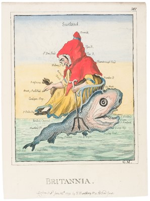 Lot 455 - Gillray (James). 'Britannia', published by H. Humphrey, June 25th 1791 [but H. G. Bohn, circa 1850]
