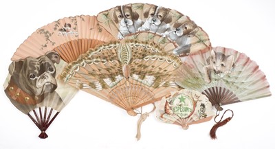 Lot 354 - Animal Fan. Cat fan, early 20th century, & 13 others