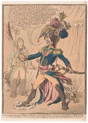 Lot 567 - Gillray (James). Buonaparte hearing of Nelson's Victory..., 1798