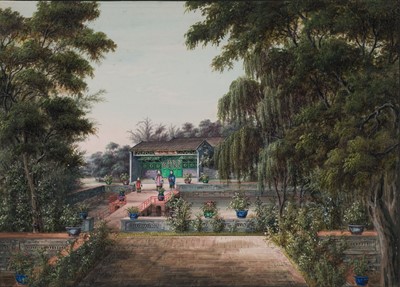 Lot 78 - Chinese Export School. How-qua's garden, Canton, circa 1830s, & 2 others similar