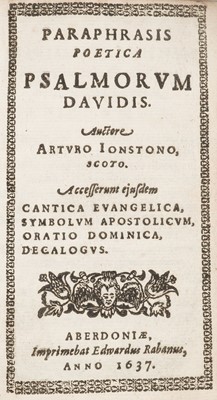 Lot 64 - Johnston (Arthur). Paraphrasis Poetica Psalmorum Davidis..., 1637