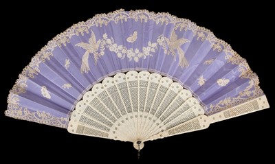 Lot 370 - Lace Fan. A Honiton lace fan, late 19th/early 20th century, & 2 others similar