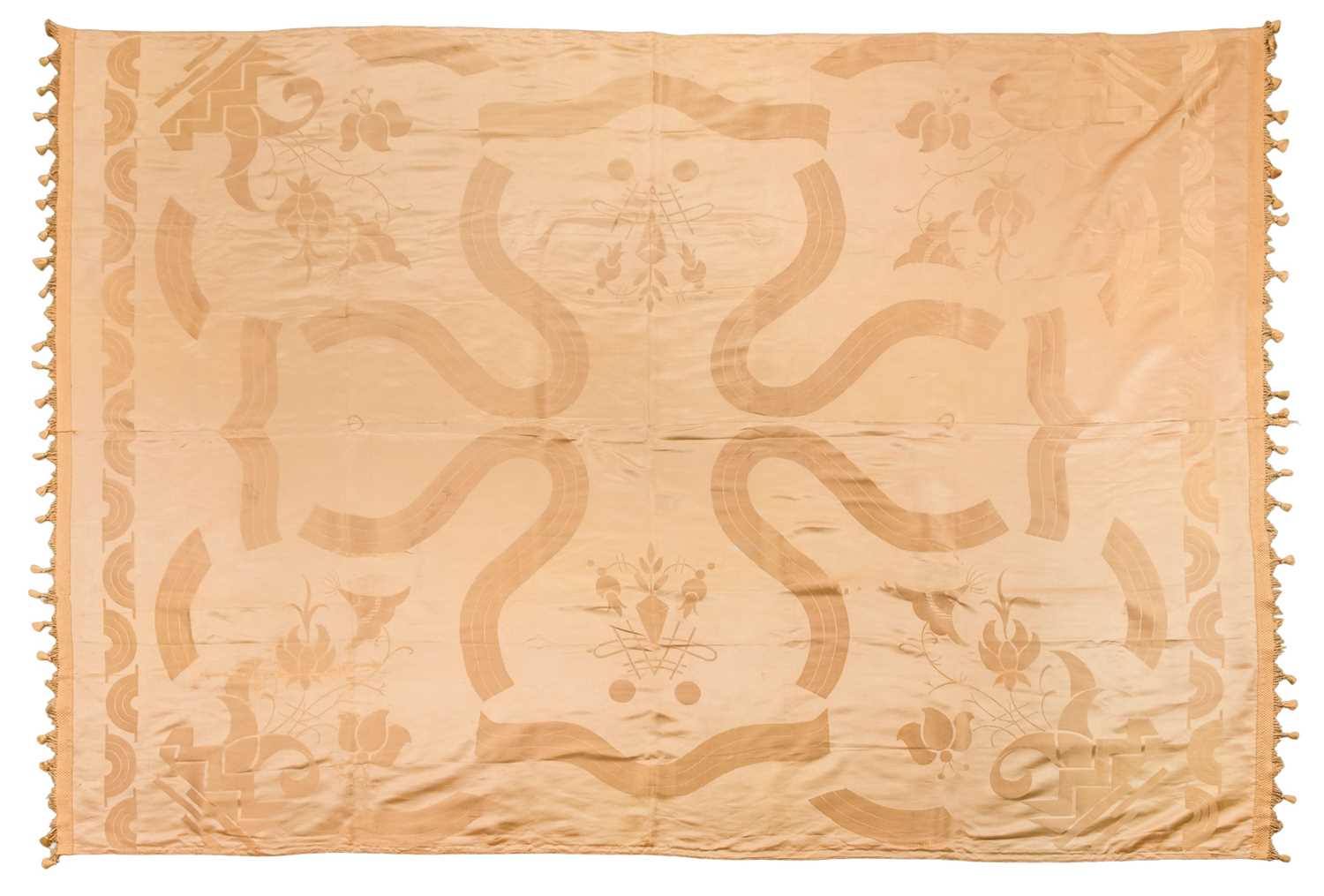 Lot 261 - Art Deco. A large silk panel or coverlet, 1930s