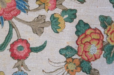 Lot 287 - Fabric. A large unused length of 'Tree of Life' blocked linen, circa 1920s/30s