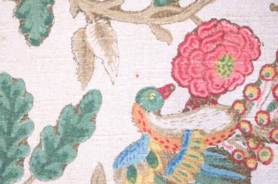 Lot 287 - Fabric. A large unused length of 'Tree of Life' blocked linen, circa 1920s/30s